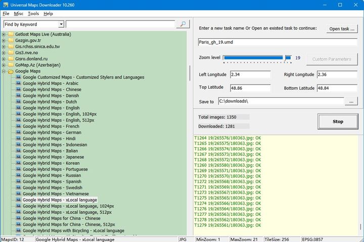 Universal Maps Downloader screenshot